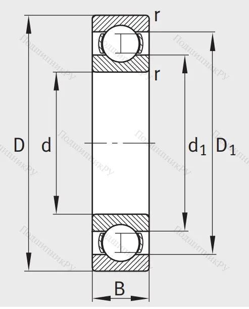 Однорядный шариковый подшипник 6217 C 3