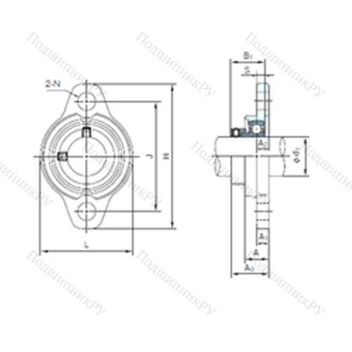 Подшипниковый узел шариковый радиальный UFL 006