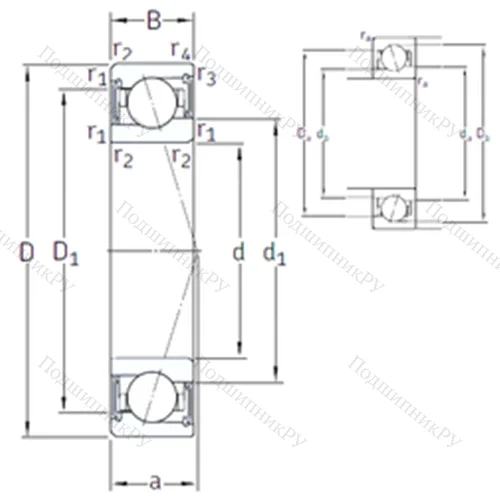 Подшипник шариковый радиально-упорный S 71902 ACE/HCP 4A