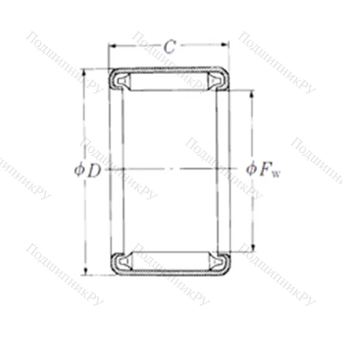 Подшипник игольчатый радиальный B-44