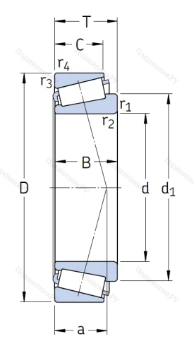 Конический роликовый подшипник 32014 X/Q от производителя  SKF Конический роликовый подшипник 32014 X/Q от производителя  SKF
