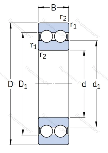 Двухрядный шариковый подшипник 4201 ATN 9 от производителя  SKF
