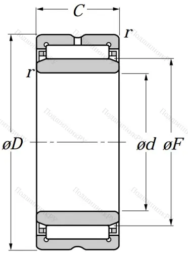 Игольчатый подшипник NA 6901 R от производителя  NTN