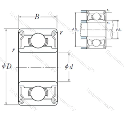 Подшипник шариковый радиальный 692XZZ