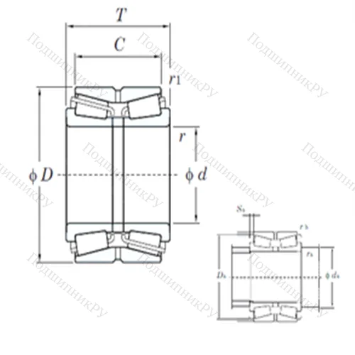 Подшипник роликовый радиально-упорный 46322 от производителя  KOYO