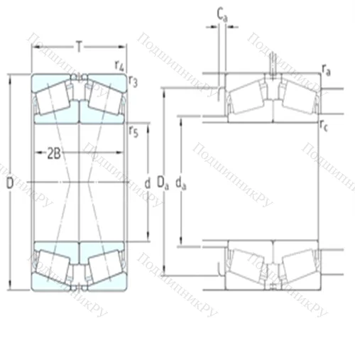 Подшипник роликовый радиально-упорный спаренный 30217J 2/QDF