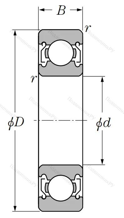 Однорядный шариковый подшипник 6224 ZZ C 3
