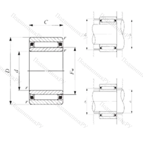 Подшипник игольчатый радиальный NAF 254017