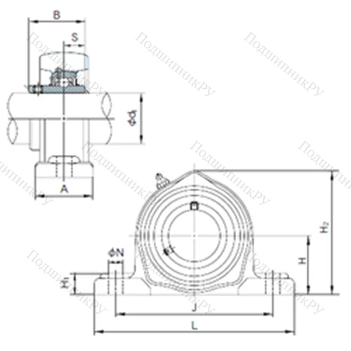 Подшипниковый узел шариковый радиальный UCPK 210