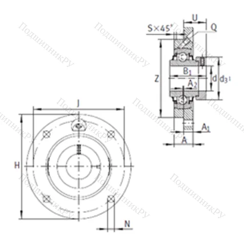 Подшипниковый узел шариковый радиальный RME 120