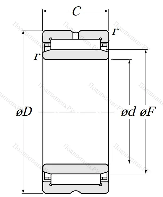 Игольчатый подшипник NA 6911 R