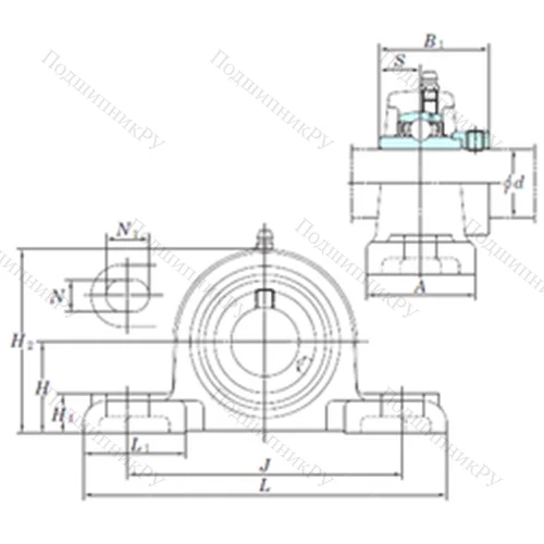 Подшипниковый узел шариковый радиальный NAPK 209-26