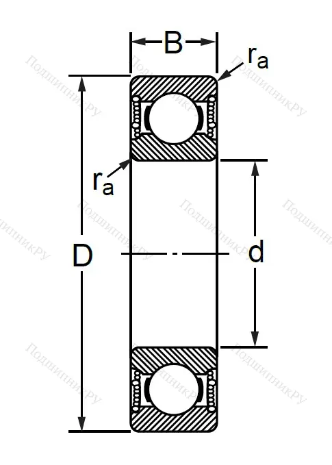 Шариковый однорядный подшипник 180206 (6206 2RS) в Краснодаре