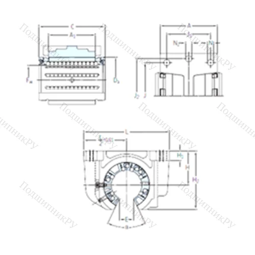 Подшипник шариковый линейный LUCT 60-2LS