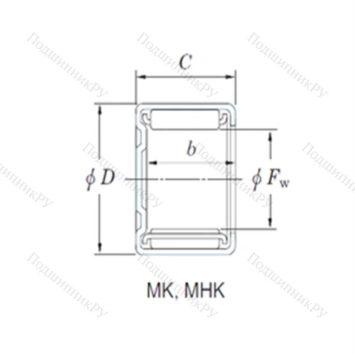 Подшипник игольчатый радиальный MHK 16161 от производителя  KOYO