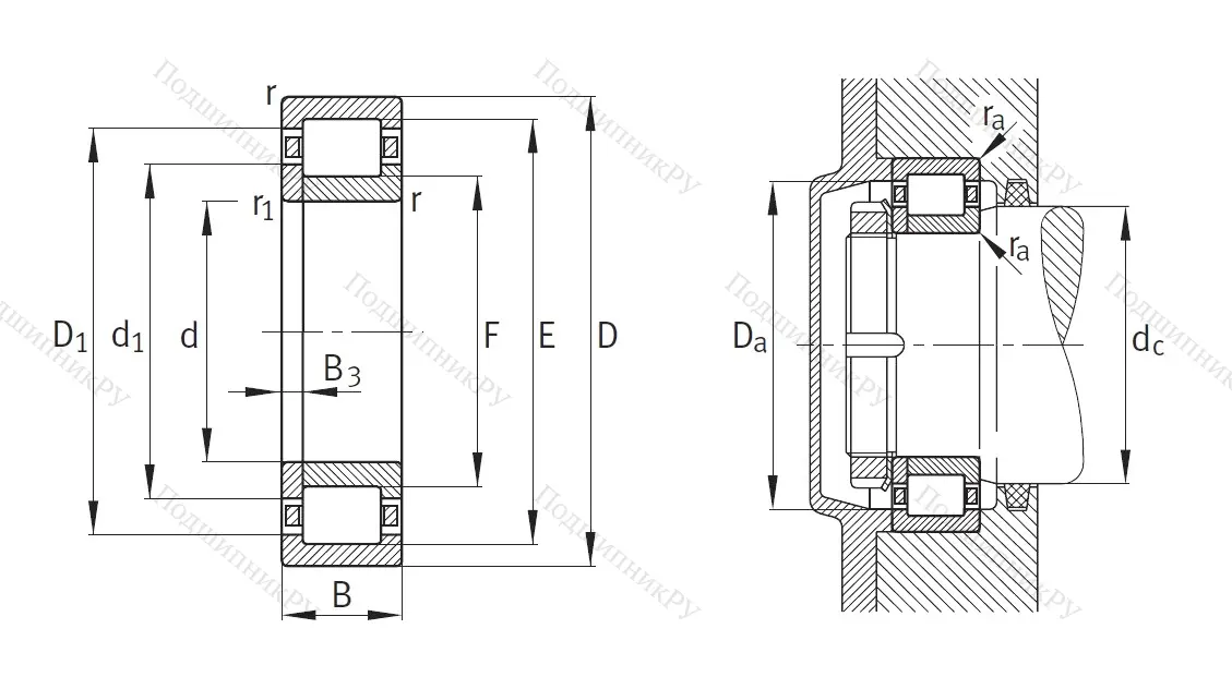 Роликовый цилиндрический подшипник NUP 2213 ETVP 2