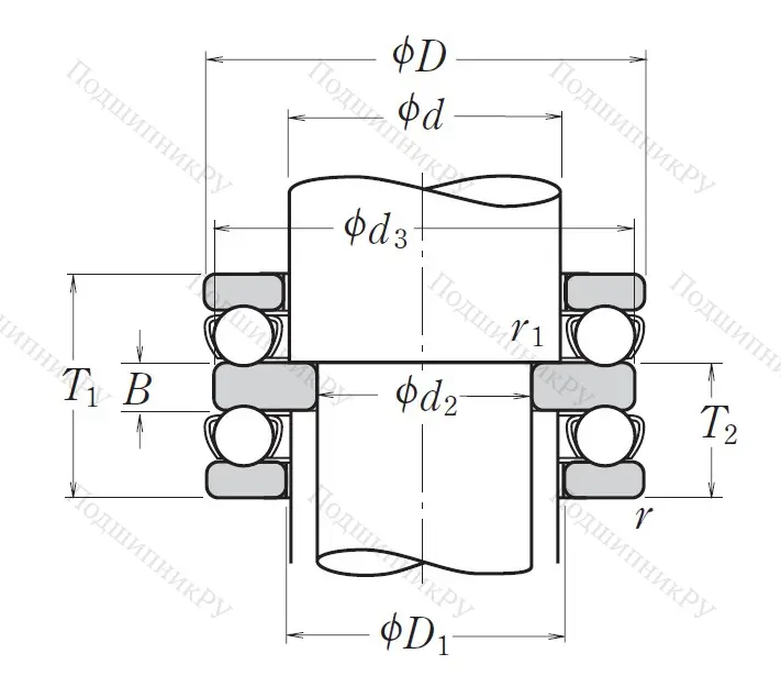 Упорный шариковый подшипник 52204