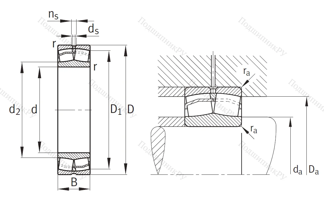 Сферический роликовый подшипник 21318 E 1 C 3