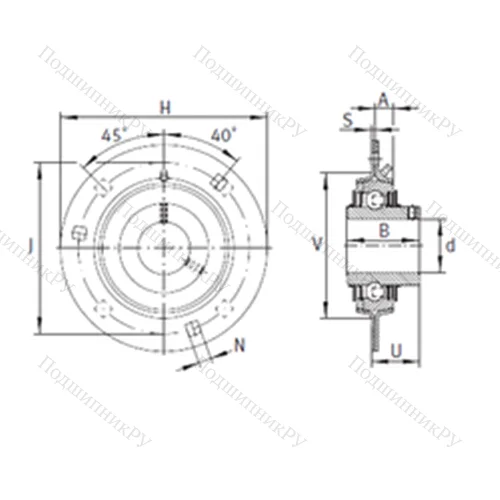 Подшипниковый узел шариковый радиальный GRRY 30-VA