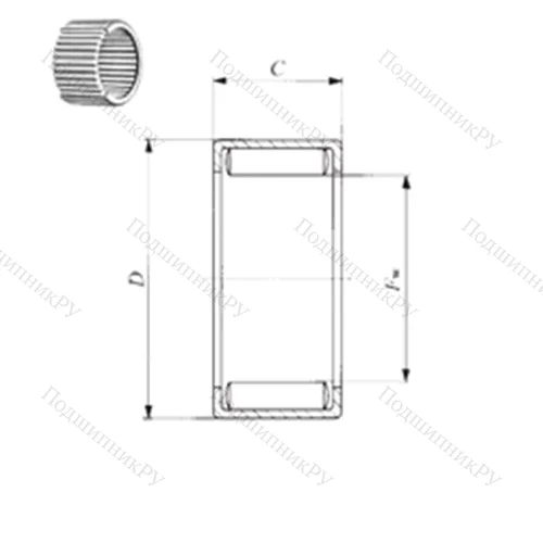 Подшипник игольчатый радиальный 7E-HVS 50X 60X 13.9-1