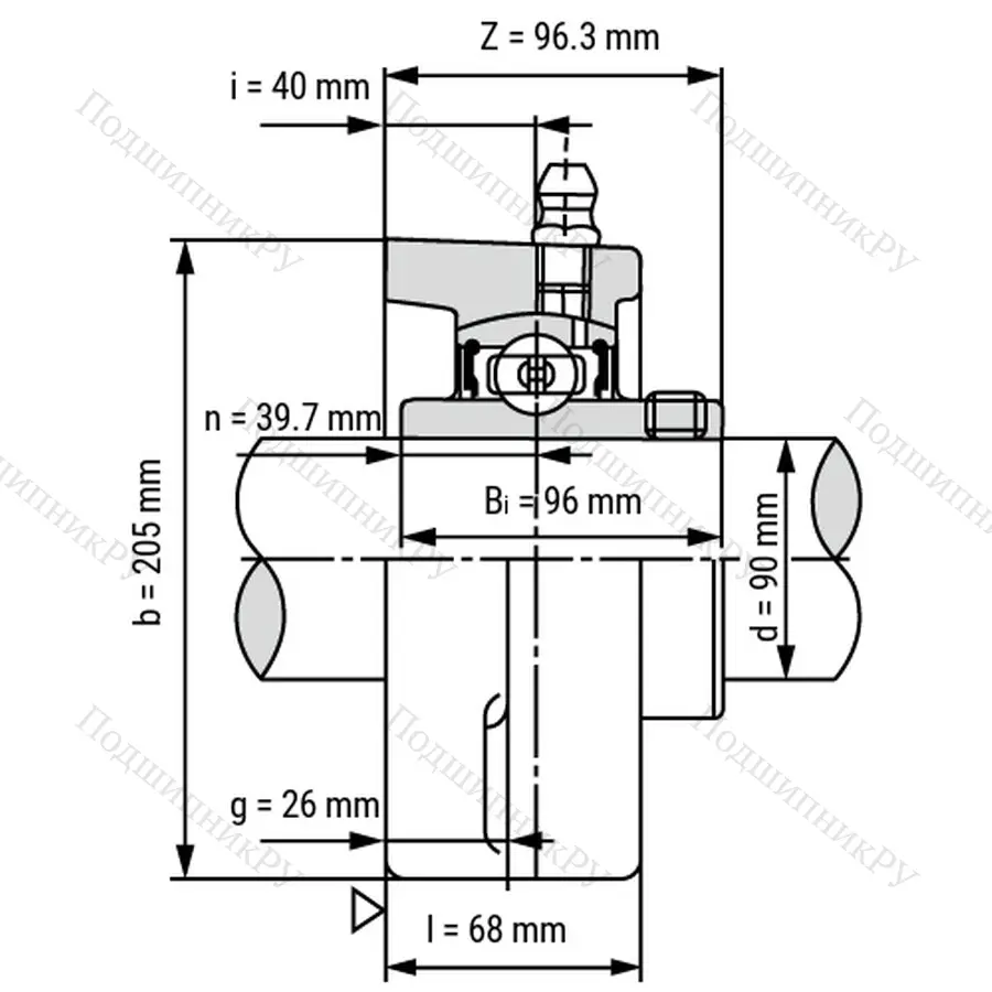 Подшипниковый узел UCFL 218 - Вал: 90 мм
