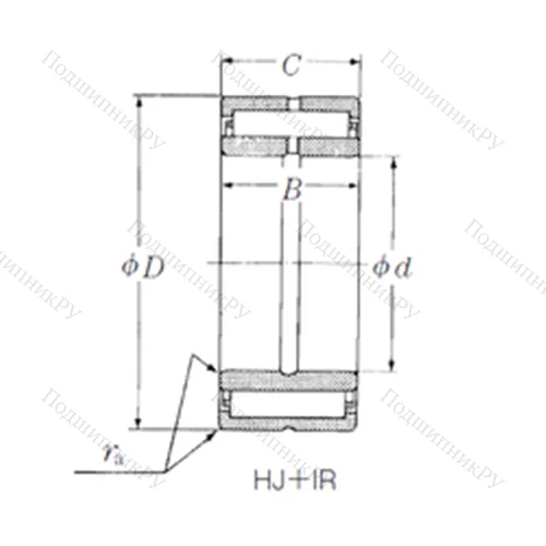 Подшипник игольчатый радиальный HJ-324120 + IR-273220