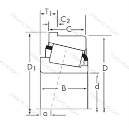 Подшипник роликовый радиально-упорный 575/572-B от производителя  TIMKEN Подшипник роликовый радиально-упорный 575/572-B от производителя  TIMKEN
