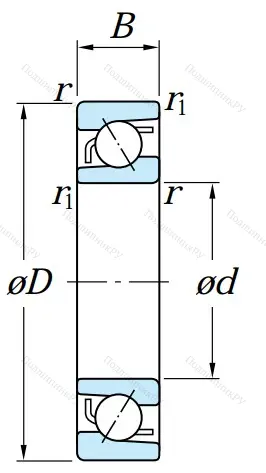 Однорядный шариковый подшипник 7313 BG от производителя  KOYO