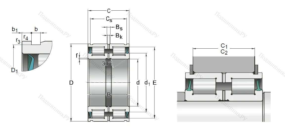Двухрядный роликовый подшипник NNF 5024-2LS-V-2NR