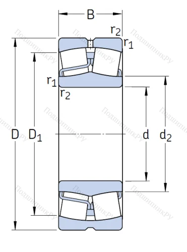 Сферический роликовый подшипник 22309 E от производителя  SKF Сферический роликовый подшипник 22309 E от производителя  SKF