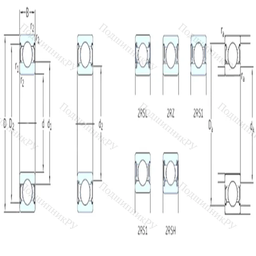 Подшипник шариковый радиальный W 639/3-2RS 1