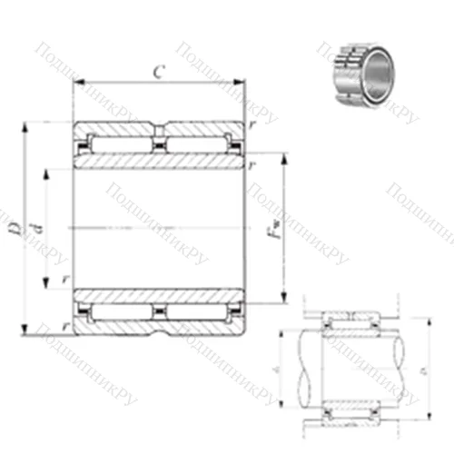 Подшипник игольчатый радиальный NA 6911 от производителя  IKO