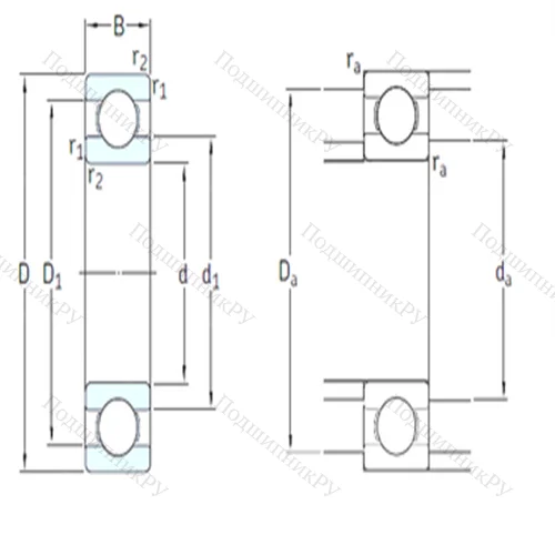 Подшипник шариковый радиальный 627-2RSLTN 9/HC 5C 3WTF 1