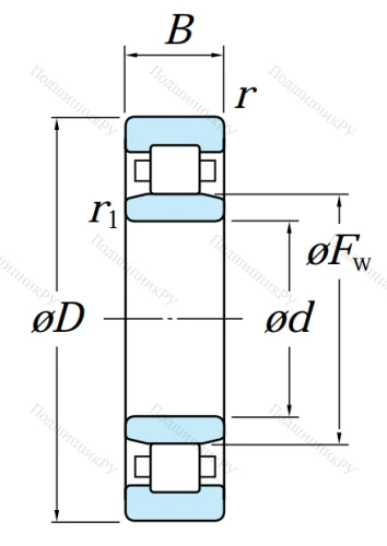 Цилиндрический роликовый подшипник 32209 КМ (NU 209) в Краснодаре Цилиндрический роликовый подшипник 32209 КМ (NU 209) в Краснодаре
