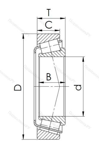 Конический роликовый подшипник 7308 (30308) в Краснодаре