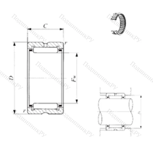 Подшипник игольчатый радиальный TAF 607235