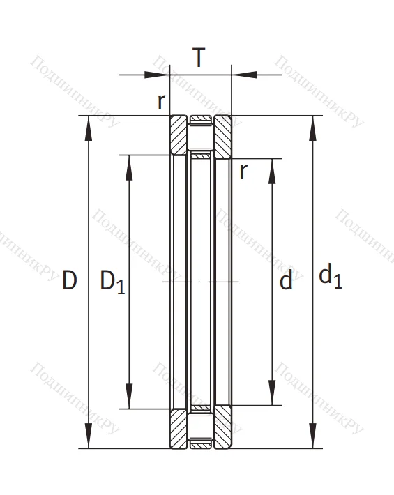Упорный роликовый подшипник 81206 TV