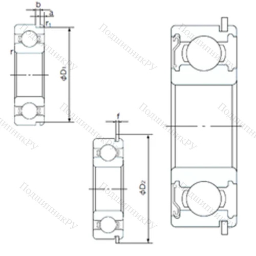 Подшипник шариковый радиальный 6010ZENR