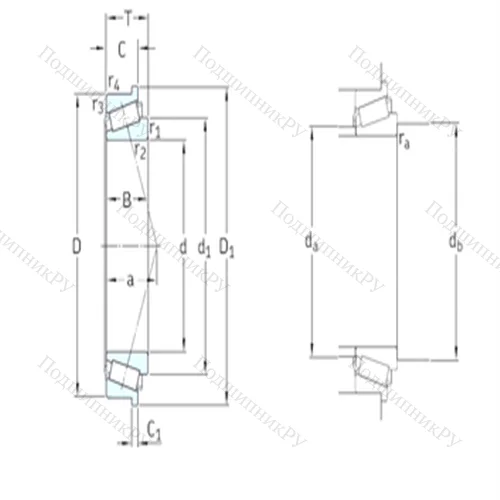 Подшипник роликовый радиально-упорный 30307RJ 2/Q