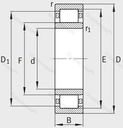 Роликовый цилиндрический подшипник NU 2309 E XL TVP 2 от производителя  FAG