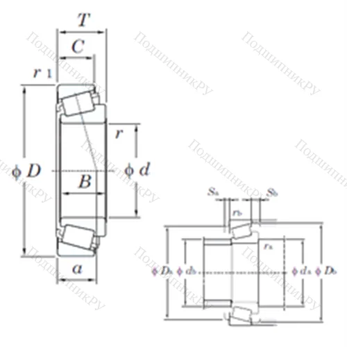 Подшипник роликовый радиально-упорный KE ST 4183 от производителя  KOYO