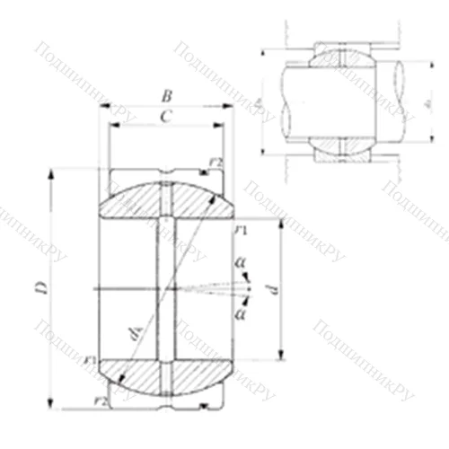 Подшипник скольжения сферический SB 406233 от производителя  IKO
