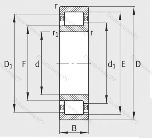Роликовый цилиндрический подшипник NJ 211 E XL TVP 2 от производителя  FAG