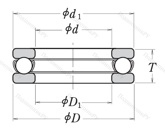 Упорный шариковый подшипник 51216