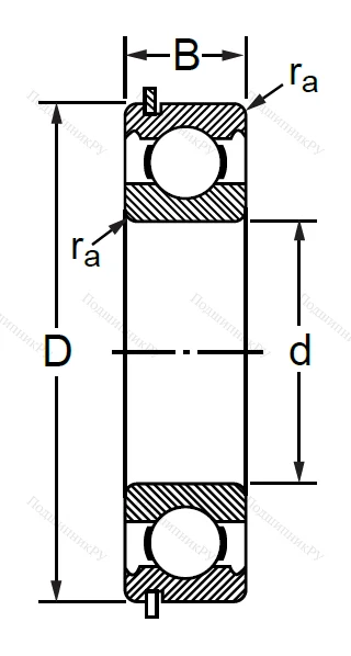 Шариковый однорядный подшипник 50110 (6010 NR) в Краснодаре