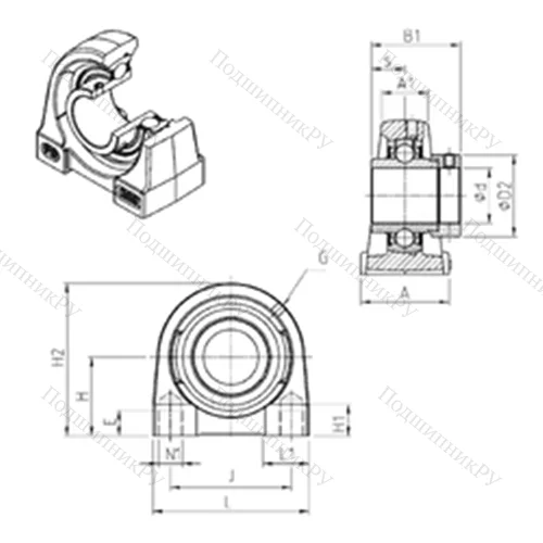 Подшипниковый узел шариковый радиальный EXPG 211
