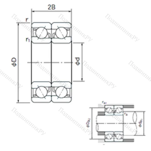 Подшипник шариковый радиально-упорный спаренный 7318DB
