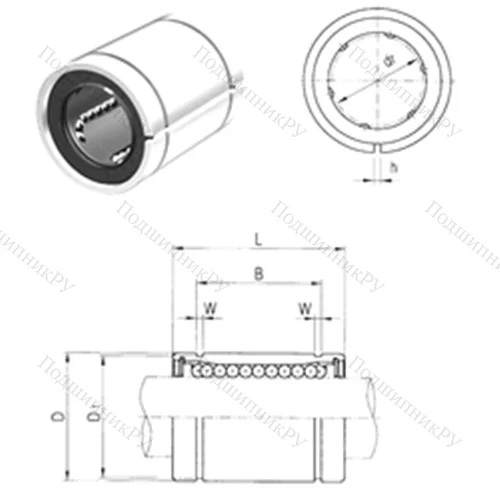 Подшипник шариковый линейный LM 35UUAJ