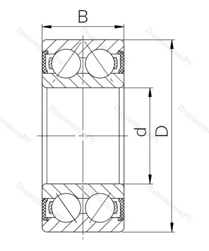 Радиально-упорный шариковый подшипник 3056307 2RS (3307 2RS) в Краснодаре