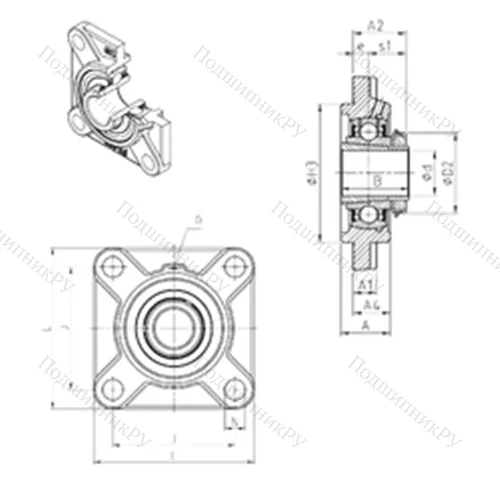 Подшипниковый узел шариковый радиальный UKFS 320H